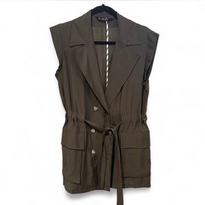 Zara Basic Olive Sleeveless Vest